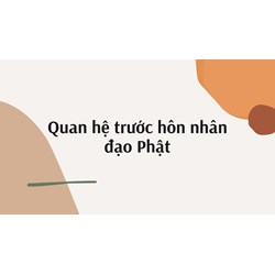 Quan hệ trước hôn nhân đạo Phật