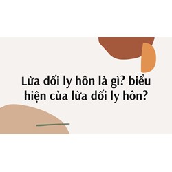 Lừa dối ly hôn là gì? Biểu hiện của lừa dối ly hôn?