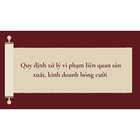 Quy định xử lý vi phạm liên quan sản xuất, kinh doanh bóng cười