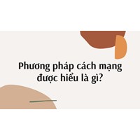 Phương pháp cách mạng được hiểu là gì?