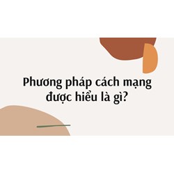 Phương pháp cách mạng được hiểu là gì?