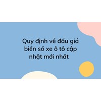 Quy định về đấu giá biển số xe ô tô cập nhật mới nhất