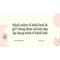 Khái niệm tỉ khối hơi là gì? Công thức và bài tập áp dụng tính tỉ khối hơi