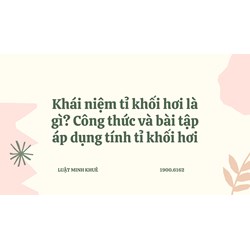 Khái niệm tỉ khối hơi là gì? Công thức và bài tập áp dụng tính tỉ khối hơi