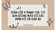 Toán lớp 4 trang 116, 117 Quy đồng mẫu số các phân số có đáp án