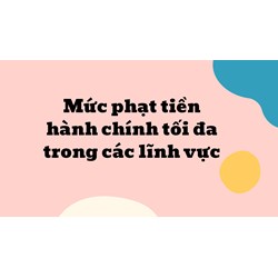 Mức phạt tiền hành chính tối đa trong các lĩnh vực