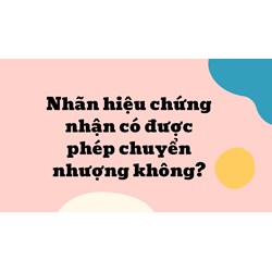 Nhãn hiệu chứng nhận có được phép chuyển nhượng không?