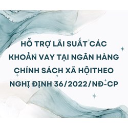 Hỗ trợ lãi suất các khoản vay tại Ngân hàng CSXH theo Nghị định 36/2022