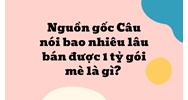 Nguồn gốc Câu nói bao nhiêu lâu bán được 1 tỷ gói mè là gì?