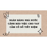 Ngân hàng Nhà nước cảnh báo việc cho vay cầm cố sổ tiết kiệm