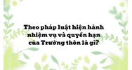 Theo pháp luật hiện hành nhiệm vụ và quyền hạn của Trưởng thôn là gì?