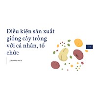 Điều kiện sản xuất giống cây trồng với cá nhân, tổ chức