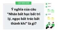 Ý nghĩa của câu "Nhân bất học bất tri lý, ngọc bất trác bất thành khí" là gì?