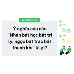 Ý nghĩa của câu "Nhân bất học bất tri lý, ngọc bất trác bất thành khí" là gì?