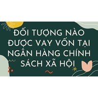 Đối tượng nào được vay vốn tại Ngân hàng Chính sách xã hội