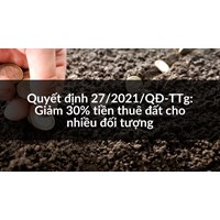 Quyết định 27/2021/QĐ-TTg: Giảm 30% tiền thuê đất cho nhiều đối tượng