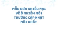 Mẫu đơn khiếu nại về ô nhiễm môi trường cập nhật mới nhất