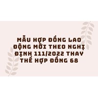 Mẫu hợp đồng lao động mới theo Nghị định 111/2022 thay thế Hợp đồng 68