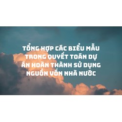 Tổng hợp các biểu mẫu trong quyết toán dự án hoàn thành sử dụng nguồn vốn nhà nước