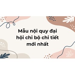 Mẫu nội quy đại hội chi bộ chi tiết mới nhất năm 2024