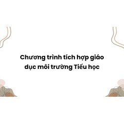 Chương trình tích hợp giáo dục môi trường Tiểu học mới nhất