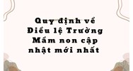 Quy định về Điều lệ Trường Mầm non cập nhật mới nhất