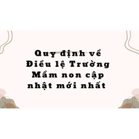 Quy định về Điều lệ Trường Mầm non cập nhật mới nhất