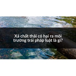 Xả chất thải có hại ra môi trường trái pháp luật là gì?