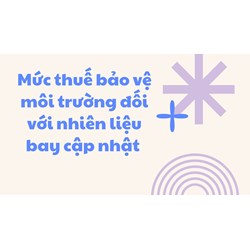 Mức thuế bảo vệ môi trường đối với nhiên liệu bay mới nhất