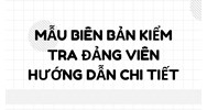 Mẫu biên bản kiểm tra Đảng viên hướng dẫn chi tiết