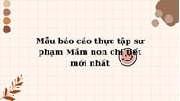 Mẫu báo cáo thực tập sư phạm Mầm non chi tiết mới nhất