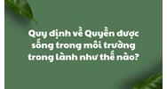 Quy định về Quyền được sống trong môi trường trong lành như thế nào?