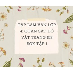 Tập làm văn lớp 4: Quan sát đồ vật trang 153 SGK tập 1