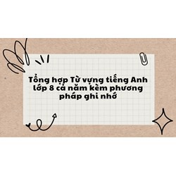 Tổng hợp Từ vựng tiếng Anh lớp 8 cả năm kèm phương pháp ghi nhớ