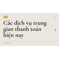 Các dịch vụ trung gian thanh toán hiện nay
