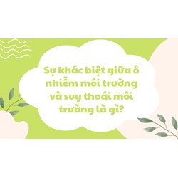 Sự khác biệt giữa ô nhiễm môi trường và suy thoái môi trường là gì?