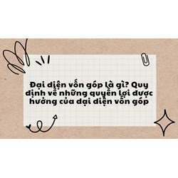 Đại diện vốn góp là gì? Quy định về những quyền lợi được hưởng của dại diện vốn góp