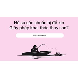 Hồ sơ cần chuẩn bị để xin Giấy phép khai thác thủy sản?