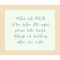 Mẫu số PC15 Văn bản đề nghị phục hồi hoạt động có hướng dẫn chi tiết