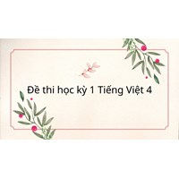 Đề thi học kì 1 môn Tiếng Việt lớp 4 có đáp án mới nhất