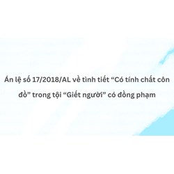 Án lệ số 17/2018/AL về tình tiết “Có tính chất côn đồ” trong tội “Giết người” có đồng phạm