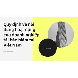 Quy định về nội dung hoạt động của doanh nghiệp tái bảo hiểm tại Việt Nam