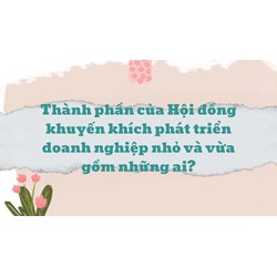 Thành phần của Hội đồng khuyến khích phát triển doanh nghiệp nhỏ và vừa gồm những ai?