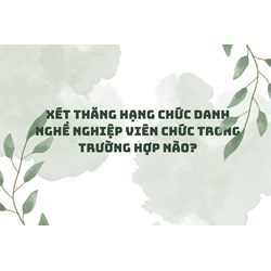 Xét thăng hạng chức danh nghề nghiệp viên chức trong trường hợp nào?