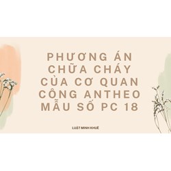 Phương án chữa cháy của cơ quan Công an theo Mẫu số PC18