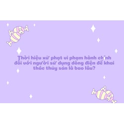 Thời hiệu xử phạt vi phạm hành chính đối với người sử dụng dòng điện để khai thác thủy sản là bao lâu?
