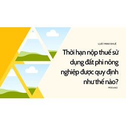 Thời hạn nộp thuế sử dụng đất phi nông nghiệp được quy định như thế nào?