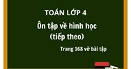 Giải vở bài tập Toán 4 bài 168: Ôn tập về hình học (tiếp theo)