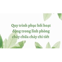 Quy trình phục hồi hoạt động trong lĩnh phòng cháy chữa cháy chi tiết
