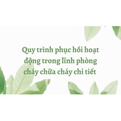 Quy trình phục hồi hoạt động trong lĩnh phòng cháy chữa cháy chi tiết